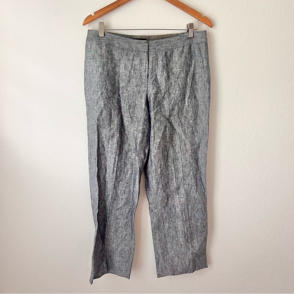 Lafayette 148 100% Linen Navy and White Pants Sz 6